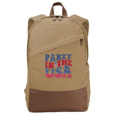 Party In Usa 4th Of July Flag American Cotton Canvas Backpack