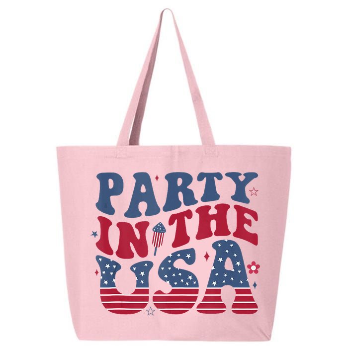 Party In Usa 4th Of July Flag American 25L Jumbo Tote