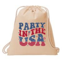 Party In Usa 4th Of July Flag American Drawstring Bag