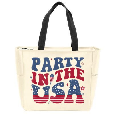 Party In Usa 4th Of July Flag American Zip Tote Bag