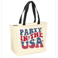 Party In Usa 4th Of July Flag American Zip Tote Bag