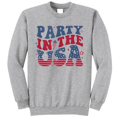 Party In Usa 4th Of July Flag American Tall Sweatshirt