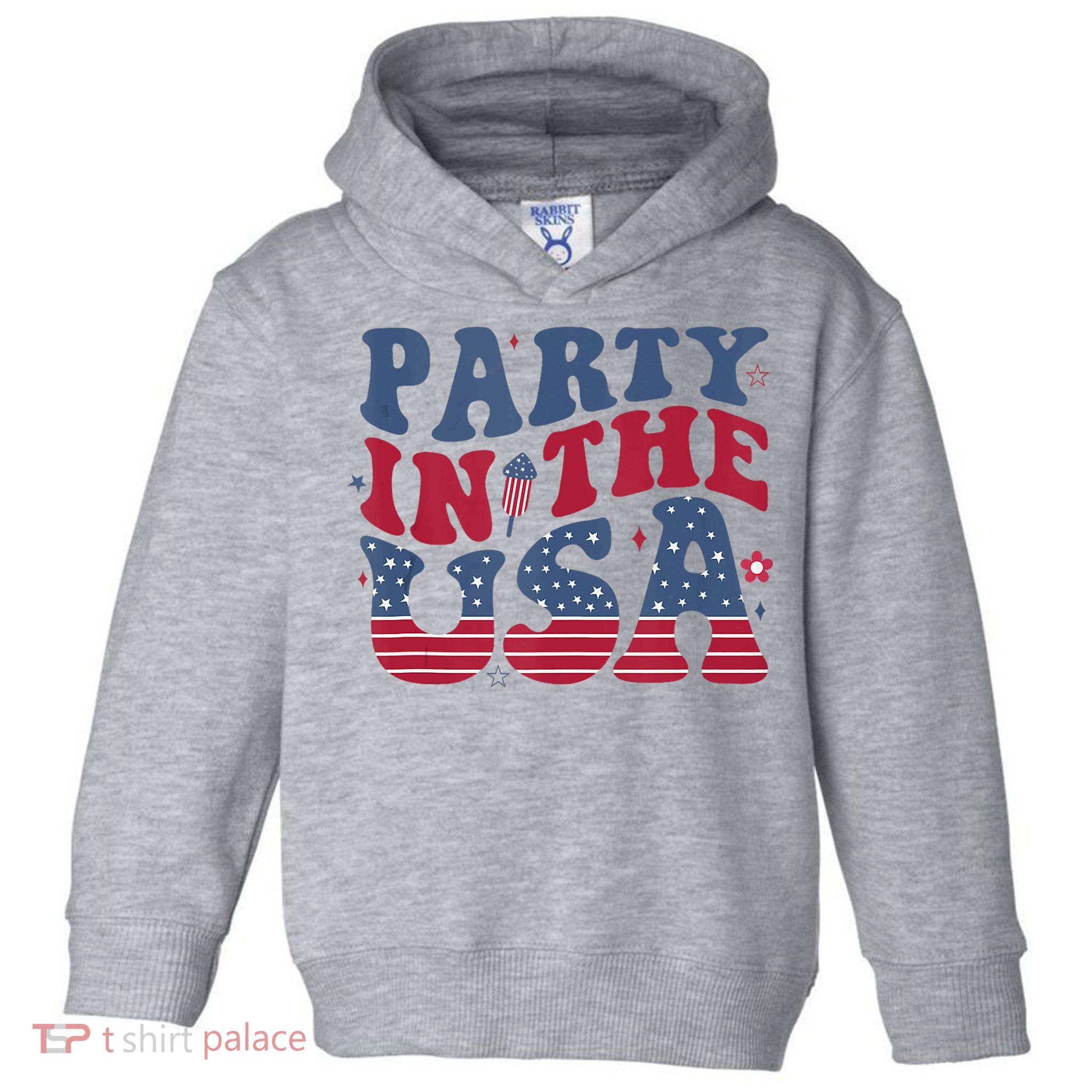Party In Usa 4th Of July Flag American Toddler Hoodie
