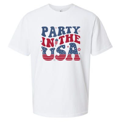 Party In Usa 4th Of July Flag American Sueded Cloud Jersey T-Shirt