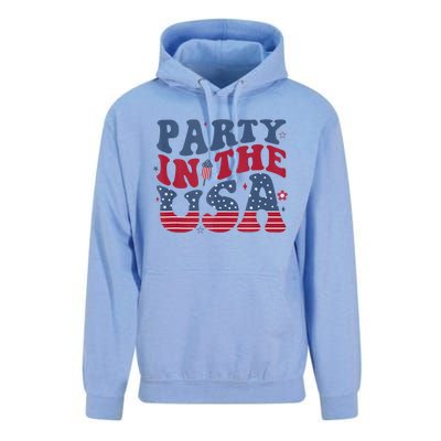 Party In Usa 4th Of July Flag American Unisex Surf Hoodie