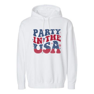 Party In Usa 4th Of July Flag American Garment-Dyed Fleece Hoodie