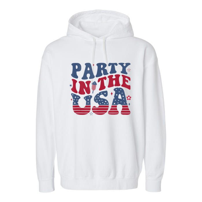 Party In Usa 4th Of July Flag American Garment-Dyed Fleece Hoodie