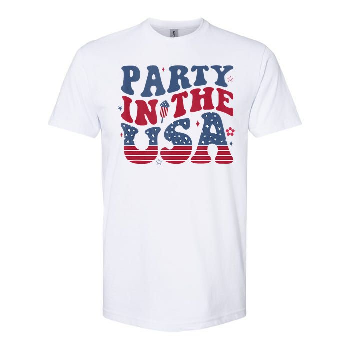 Party In Usa 4th Of July Flag American Softstyle CVC T-Shirt