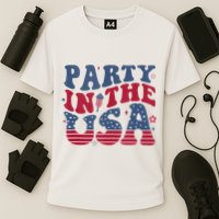 Party In Usa 4th Of July Flag American Cooling Performance Crew T-Shirt