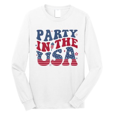 Party In Usa 4th Of July Flag American Long Sleeve Shirt