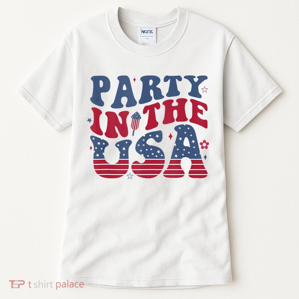 Party In Usa 4th Of July Flag American Tall T-Shirt