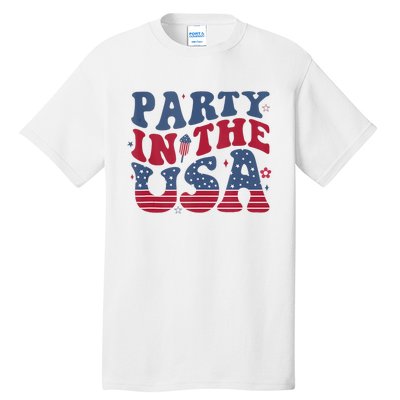 Party In Usa 4th Of July Flag American Tall T-Shirt