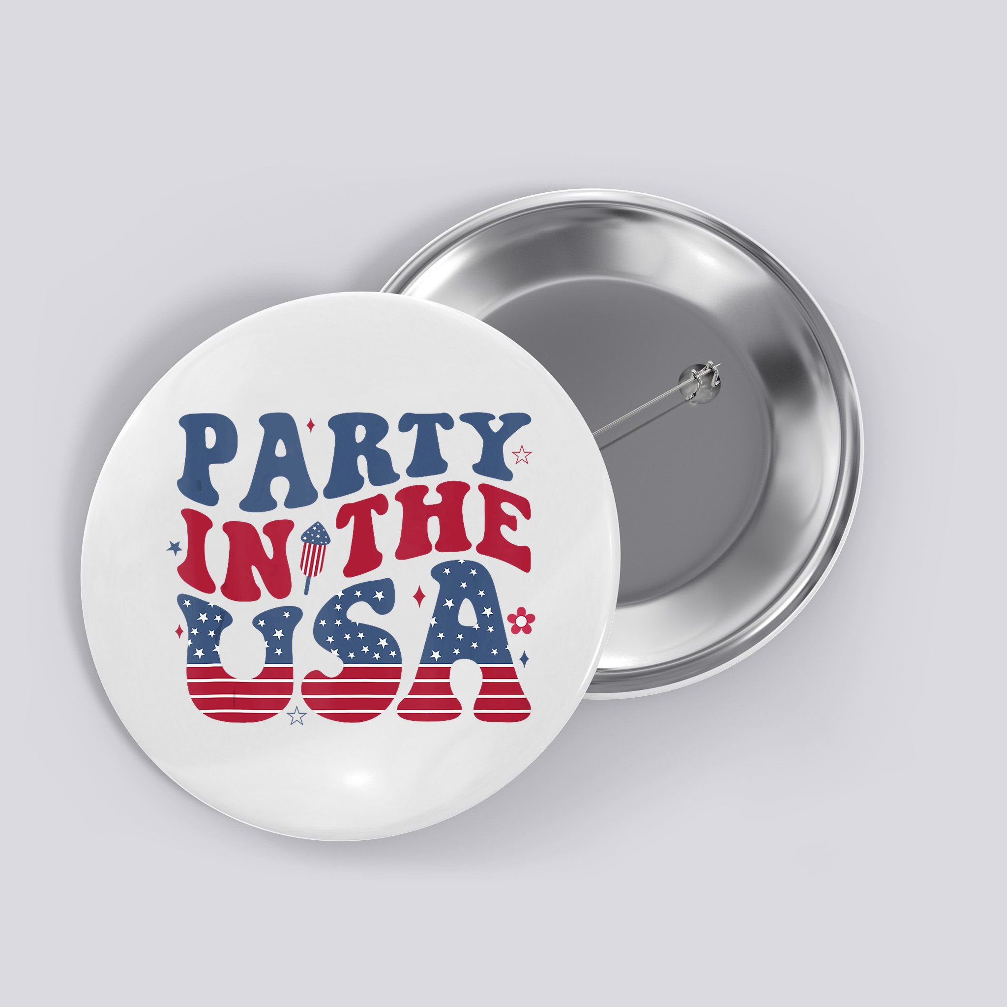Party In Usa 4th Of July Flag American Button