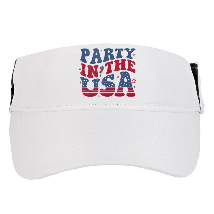 Party In Usa 4th Of July Flag American Adult Drive Performance Visor