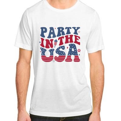 Party In Usa 4th Of July Flag American Adult ChromaSoft Performance T-Shirt