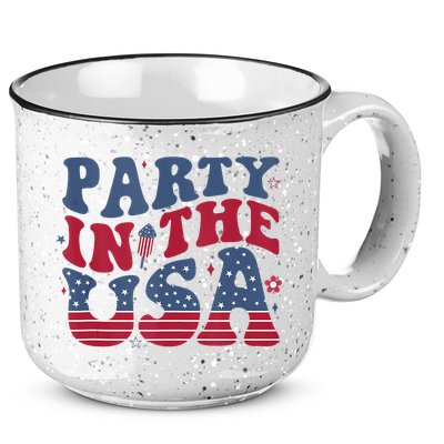 Party In Usa 4th Of July Flag American 15oz Campfire Ceramic Mug