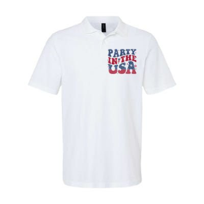 Party In Usa 4th Of July Flag American Softstyle Adult Sport Polo