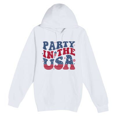 Party In Usa 4th Of July Flag American Premium Pullover Hoodie