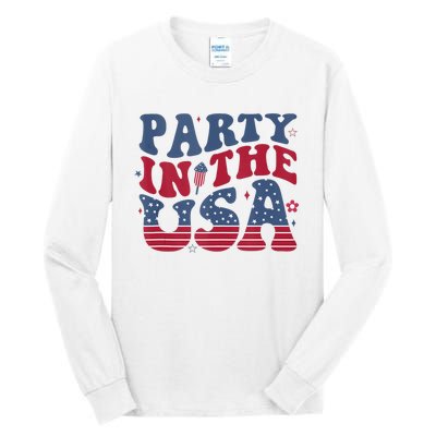 Party In Usa 4th Of July Flag American Tall Long Sleeve T-Shirt