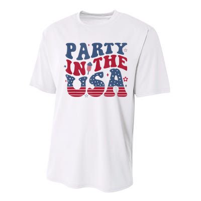 Party In Usa 4th Of July Flag American Performance Sprint T-Shirt