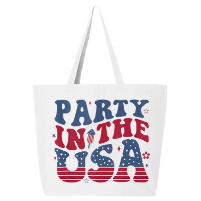 Party In Usa 4th Of July Flag American 25L Jumbo Tote