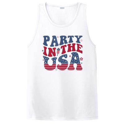 Party In Usa 4th Of July Flag American PosiCharge Competitor Tank