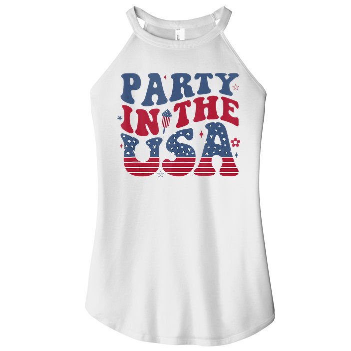 Party In Usa 4th Of July Flag American Women's Perfect Tri Rocker Tank