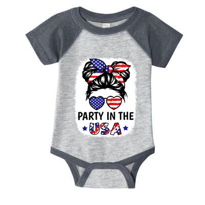 Party In Usa 4th Of July Flag American Infant Baby Jersey Bodysuit