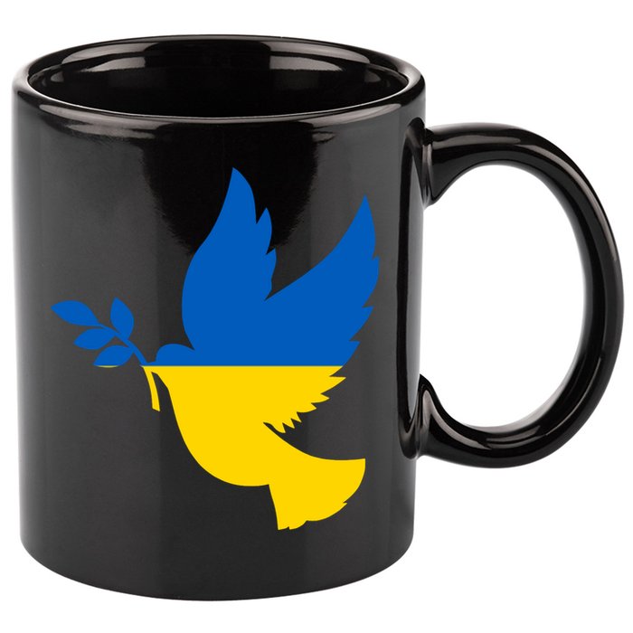 Peace In Ukraine Dove 11oz C Handle Ceramic Mug