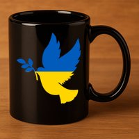Peace In Ukraine Dove 11oz C Handle Ceramic Mug