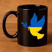 Peace In Ukraine Dove 11oz C Handle Ceramic Mug