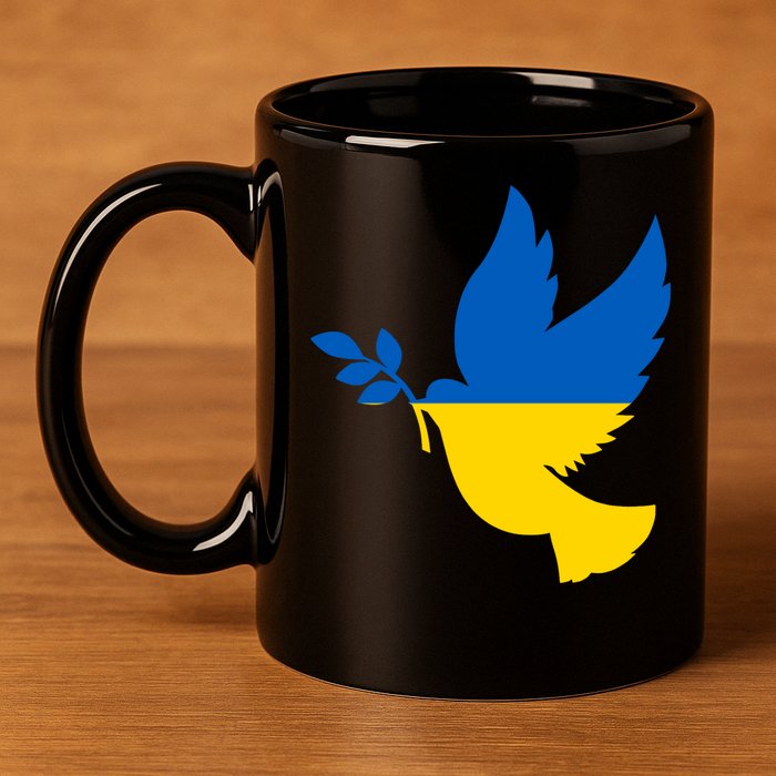 Peace In Ukraine Dove 11oz C Handle Ceramic Mug