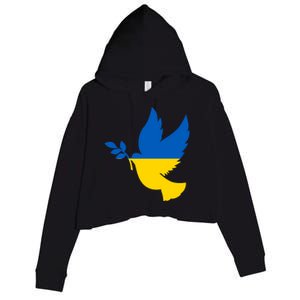 Peace In Ukraine Dove Crop Fleece Hoodie