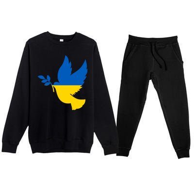 Peace In Ukraine Dove Premium Crewneck Sweatsuit Set