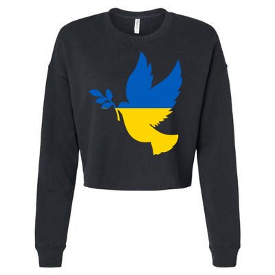 Peace In Ukraine Dove Cropped Pullover Crew