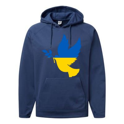 Peace In Ukraine Dove Performance Fleece Hoodie