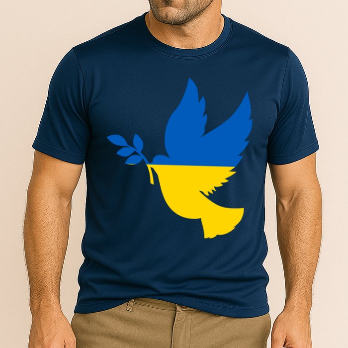 Peace In Ukraine Dove Cooling Performance Crew T-Shirt