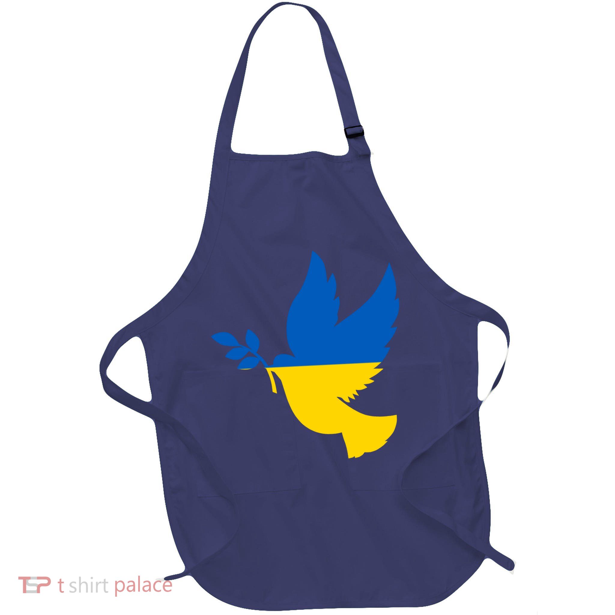 Peace In Ukraine Dove Full-Length Apron With Pockets
