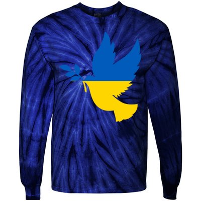 Peace In Ukraine Dove Tie-Dye Long Sleeve Shirt