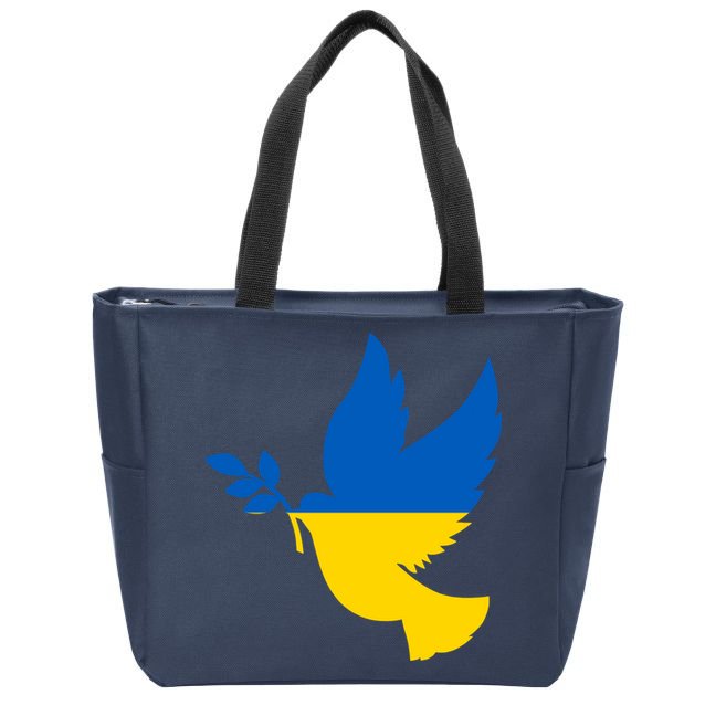 Peace In Ukraine Dove Zip Tote Bag