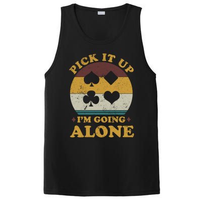 Pick It Up I'm Going Alone Funny Euchre Card Game PosiCharge Competitor Tank