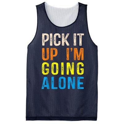 Pick It Up I’m Going Alone Funny Euchre Player Mesh Reversible Basketball Jersey Tank