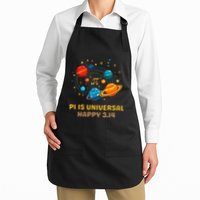 Pi is Universal Space Math Lovers Funny Pi Day Astronomers Full-Length Apron With Pockets