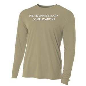 Phd In Unnecessary Complications Hilarious Gag Satirical Cooling Performance Long Sleeve Crew