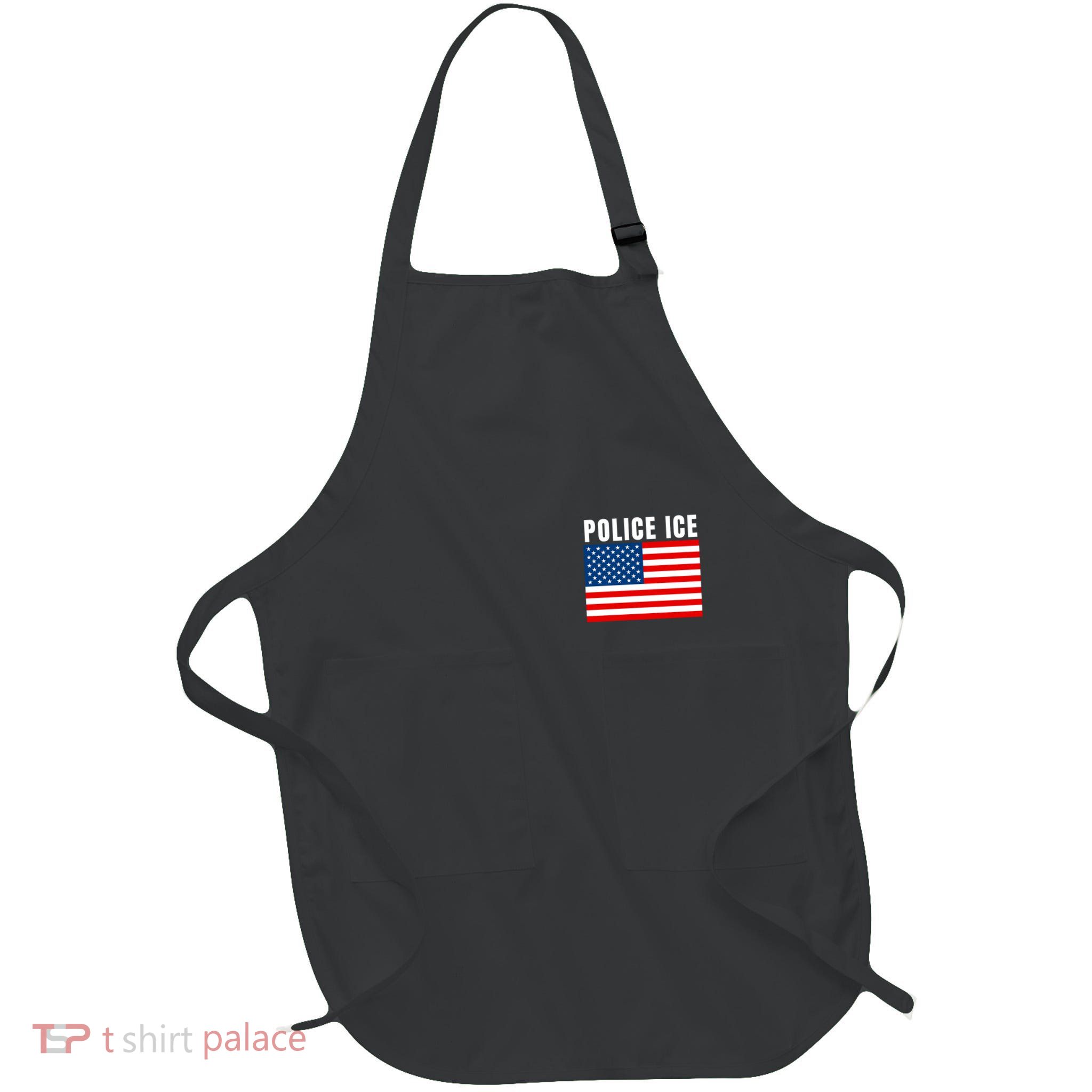 Police Ice  Us Immigration Agent Uniform Full-Length Apron With Pockets