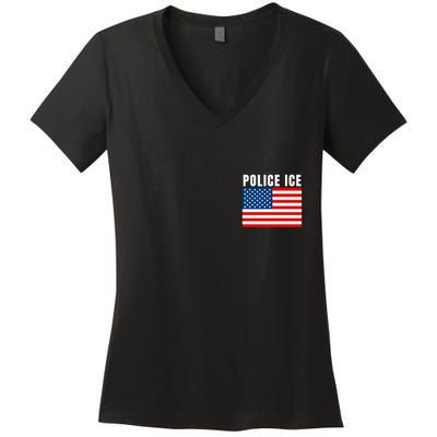 Police Ice  Us Immigration Agent Uniform Women's V-Neck T-Shirt
