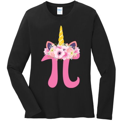 Unicorn Pi Day Ladies Long Sleeve Shirt