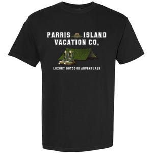 Parris Island Vacation Co Luxury Outdoor Adventures Funny Garment-Dyed Heavyweight T-Shirt