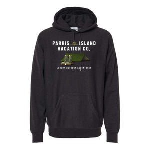 Parris Island Vacation Co Luxury Outdoor Adventures Funny Premium Hoodie