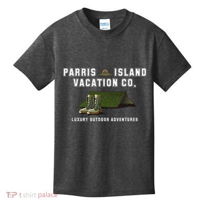 Parris Island Vacation Co Luxury Outdoor Adventures Funny Kids T-Shirt